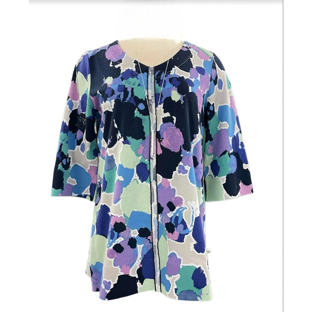 NEW HABITAT women's deep hem print tunic in lagoon mix